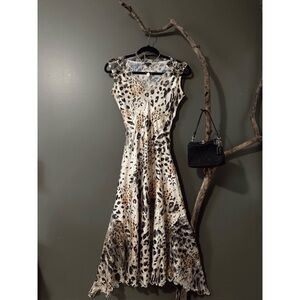 Rare Vintage Komarov 2000s Luxury Leopard Midi Dress